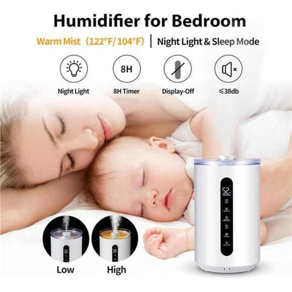 Humidifiers for Large Room 442 sqft, 6.8L 1.8Gal Ultrasonic Topfill Cool Mist - Picture 4 of 7